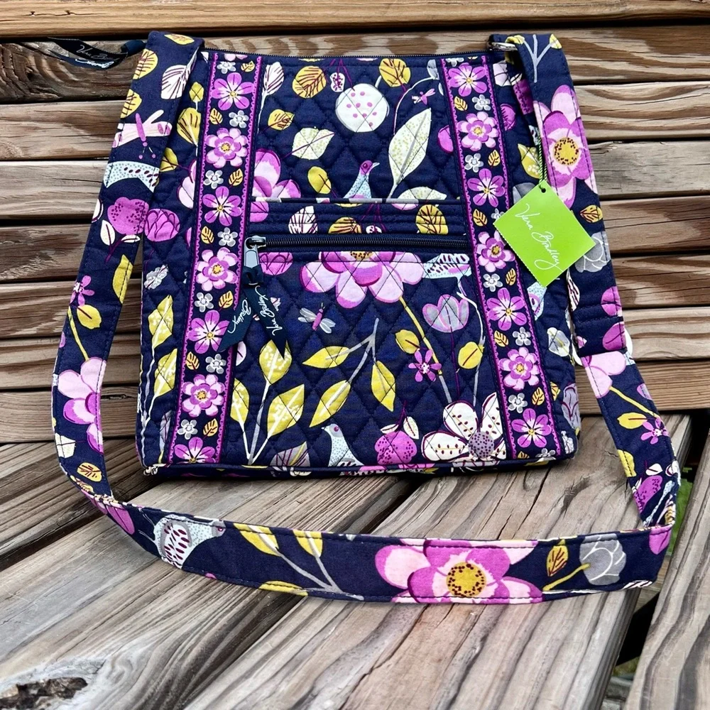 - Vera Bradley Nightingale Floral Purple Crossbody Purse! NEW!